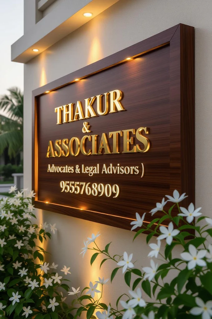 Thakur & Associates signboard — Advocates & Legal Advisors
